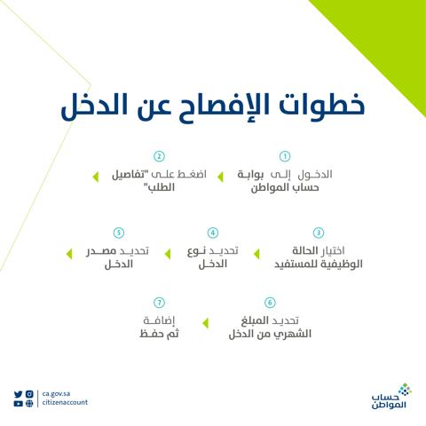 خطوات الإفصاح عن الدخل في حساب المواطن