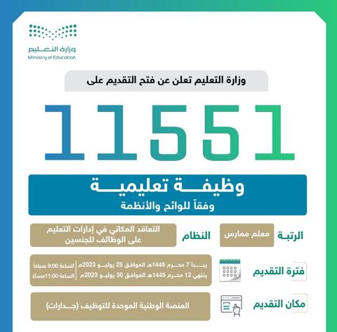 تقديم الوظائف التعليمية 1445 عبر جدارات