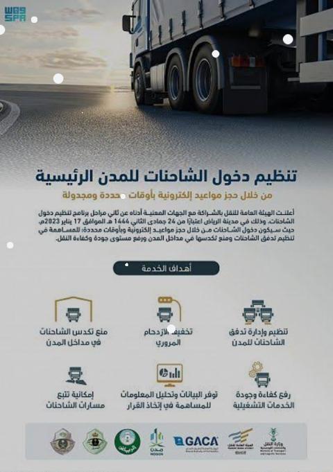 حجز موعد دخول الشاحنات في السعودية 1445- 2023 بالطريقة الحديثة