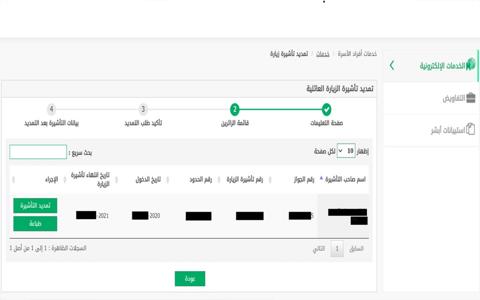 الاستعلام عن تمديد زيارة عائليه برقم الحدود