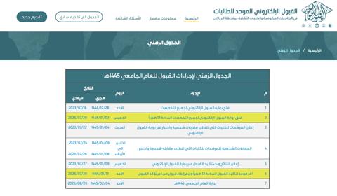 بوابة القبول الموحد للطالبات 