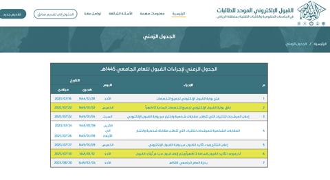 رابط القبول الموحد للطالبات