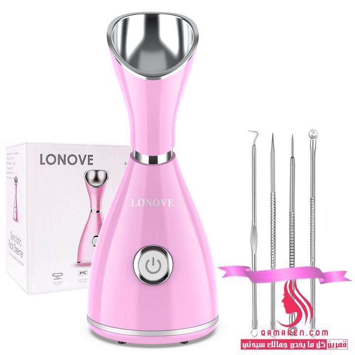  LONOVE- Facial Steamer Nano Ionic Warm Facial Steamer جهاز بخار الوجه لإزالة البثور