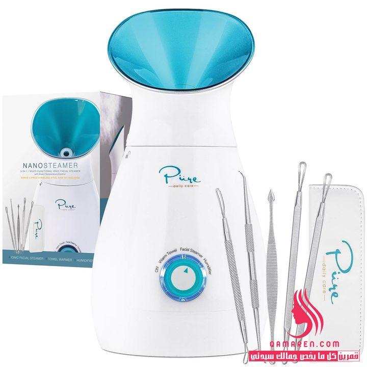 Pure Daily Care- Large 3-in-1 Humidifier Nano Ionic Facial Steamer جهاز بخار للبشرة لإزالة الرؤوس السوداء