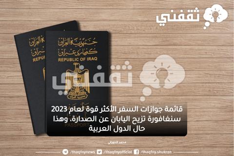 قائمة أضعف جوازات السفر العربية والعالمية