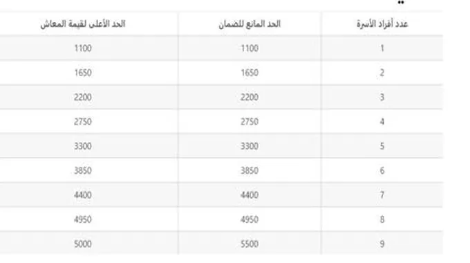 كم الضمان الاجتماعي للفرد في النظام المطور