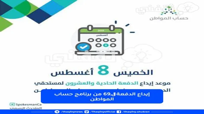 حساب المواطن يبدأ في إيداع الدفعة الـ69 تحقق من