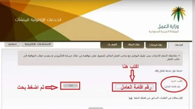 الاستعلام عن خدمات مكتب العمل بالمملكة العربية