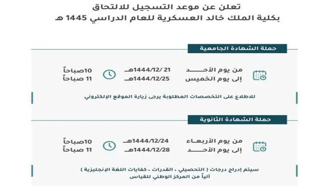 للثانوية والجامعيين.. فتح باب التسجيل بكلية