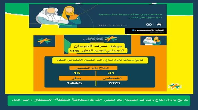 كم باقي على الضمان الاجتماعي Hrsd.Gov.Sa “متى