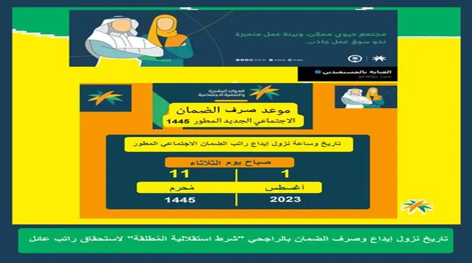 تاريخ نزول إيداع وصرف الضمان بالراجحي “شرط