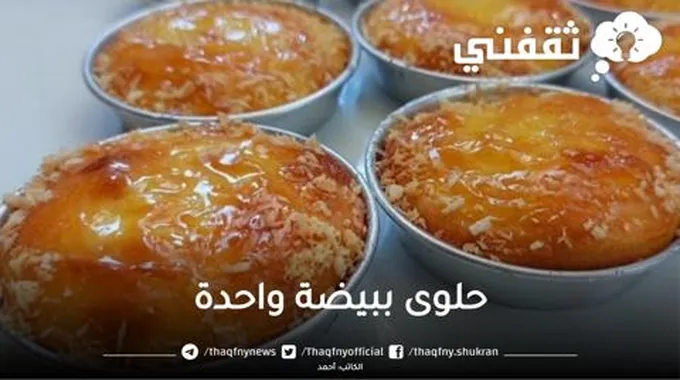 حلوى ببيضة واحدة بطريقة سهلة وسريعة وشهية وجديدة