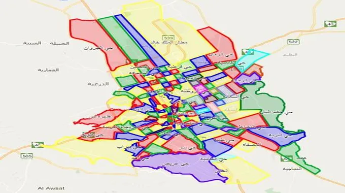 خريطة الرياض الذكية للهدد وازالة المناطق