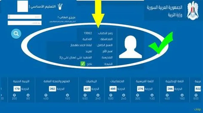 استخراج نتائج التاسع سوريا 2023 برقم الاكتتاب