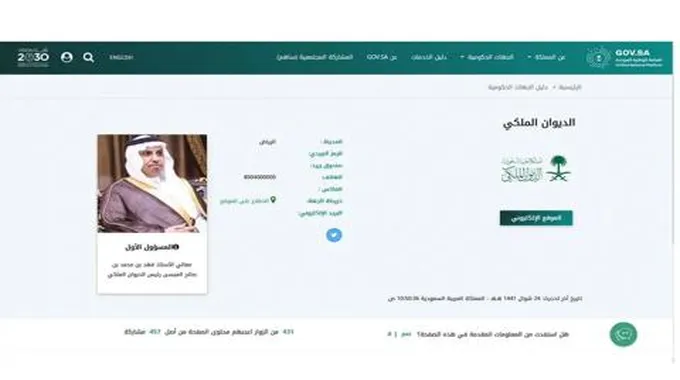 رقم الديوان الملكي استعلام وطرق التواصل والاتصال