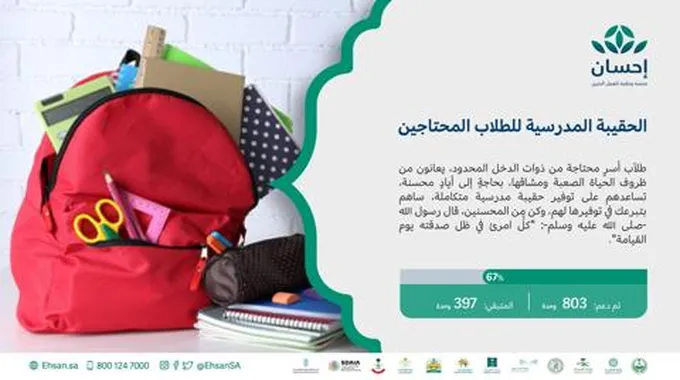 طريقة تسجيل الحصول على دعم الحقيبة المدرسية