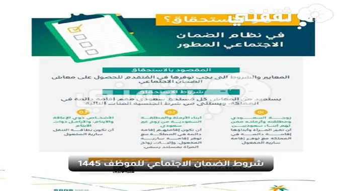 شروط الضمان الاجتماعي للموظف 1445 التعديل