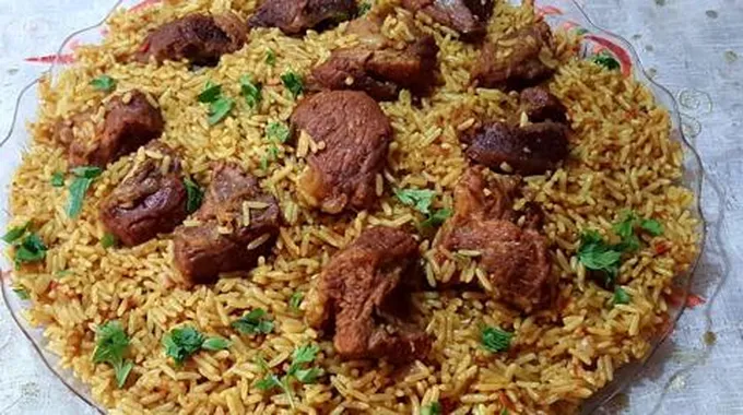 طريقة عمل كبسة لحم بالأرز البسمتي مثل المطاعم