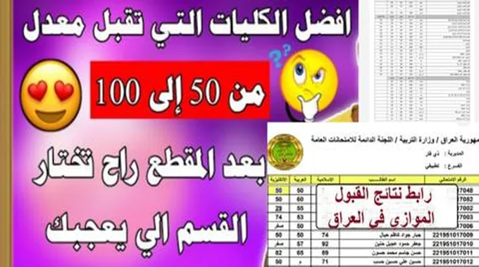 ما هى المعدلات المطلوبة للقبول في الجامعات